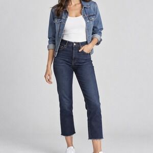 RARE FIND! Good Curve Skinny Raw Hem Dark Indigo Jeans 4/27